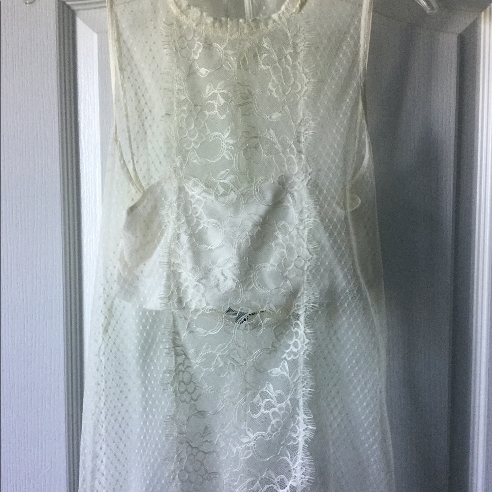 Express lace top with attached bandeau cami